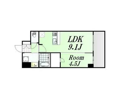 プレサンス DOMECITY コレーレ(1LDK/10階)の間取り写真