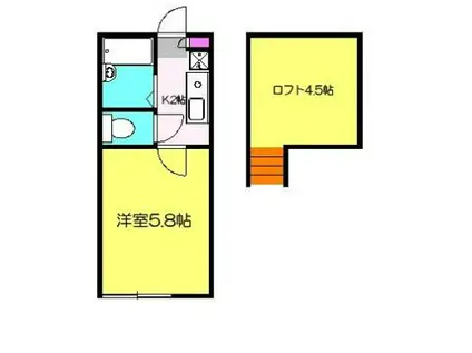 アリア梶ヶ谷(1K/1階)の間取り写真