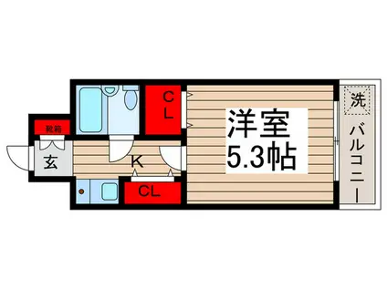 SKI南行徳(1K/3階)の間取り写真