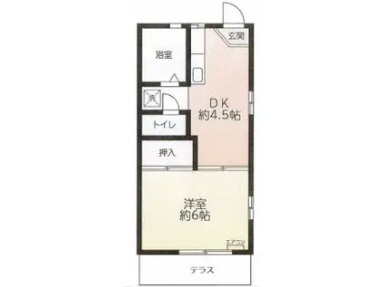 コートヴィレッジ山手(1DK/1階)の間取り写真