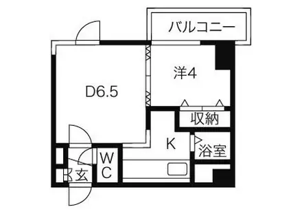ラフォーレ円山公園(1DK/7階)の間取り写真