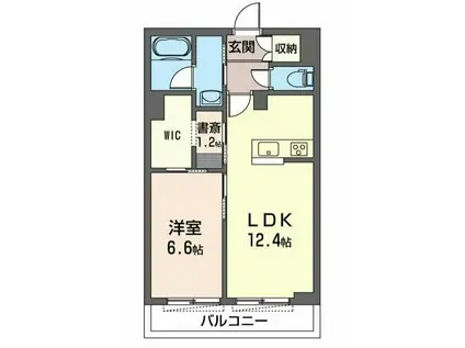 BLOOM(1LDK/4階)の間取り写真