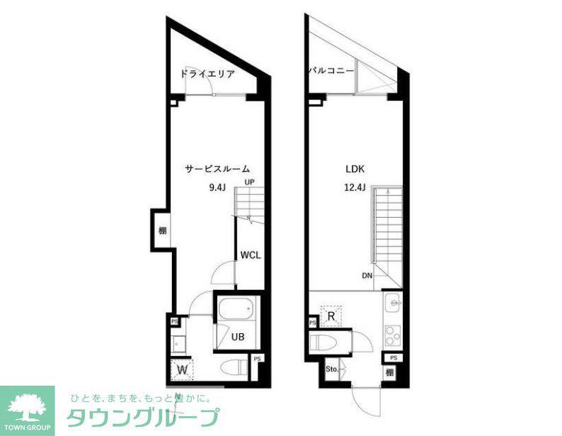 JMFレジデンス世田谷三宿(1LDK/B1階)の間取り写真