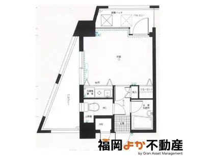 ピュアドーム博多エクセーヌ(ワンルーム/6階)の間取り写真