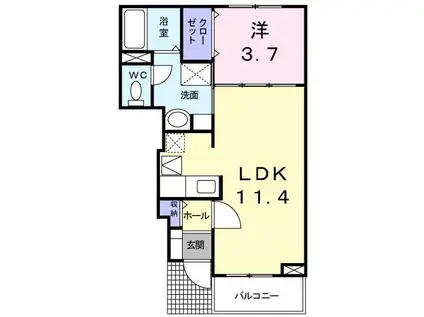 ファーストパートナーズ(1LDK/1階)の間取り写真