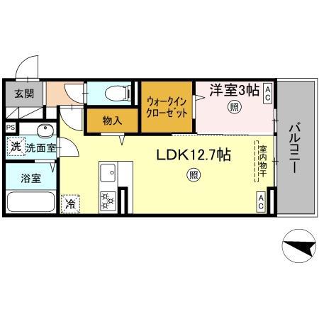 ソラーナI(1LDK/3階)の間取り写真
