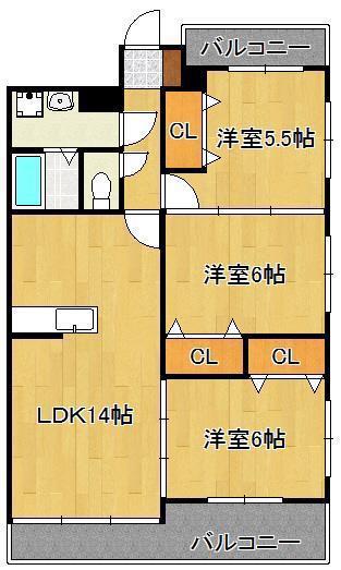 ERURISUTON KATO(3LDK/4階)の間取り写真