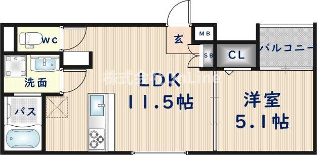 岩田町1丁目アパート(1LDK/2階)の間取り写真