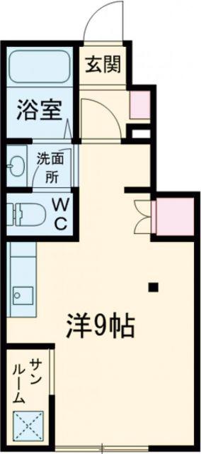 YS COURT(ワンルーム/1階)の間取り写真