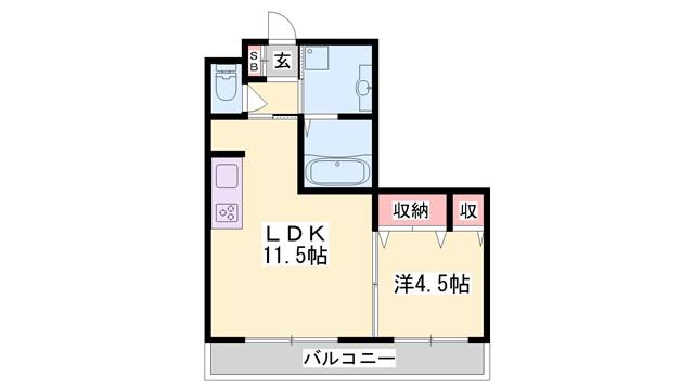 ベルフォーレII(1LDK/3階)の間取り写真