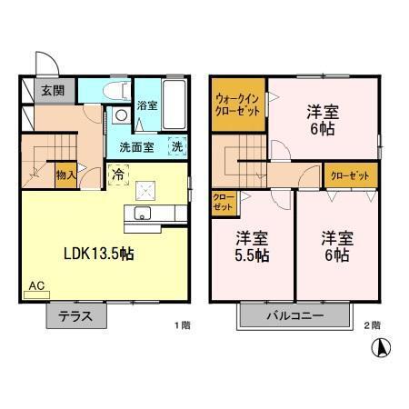 ブロッサムヒルズ(3LDK/1階)の間取り写真