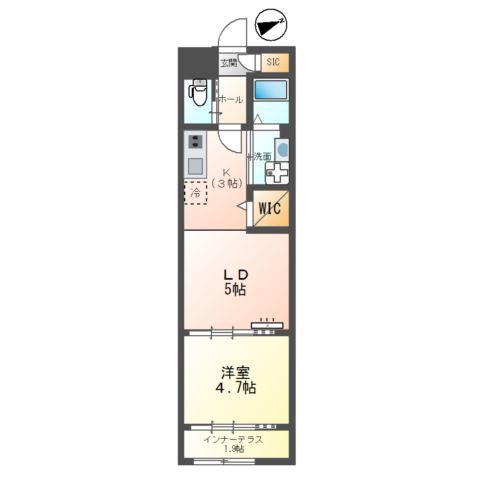 ソラリス(1LDK/2階)の間取り写真