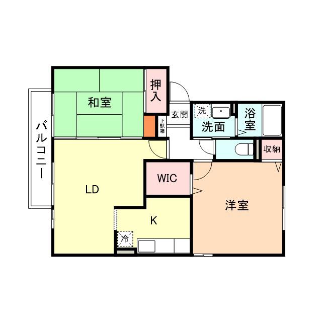 サザン・クロスA棟(2LDK/1階)の間取り写真