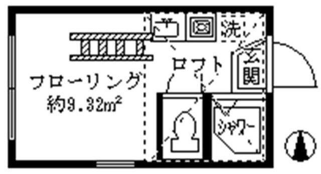 フェリスクローマ(ワンルーム/2階)の間取り写真