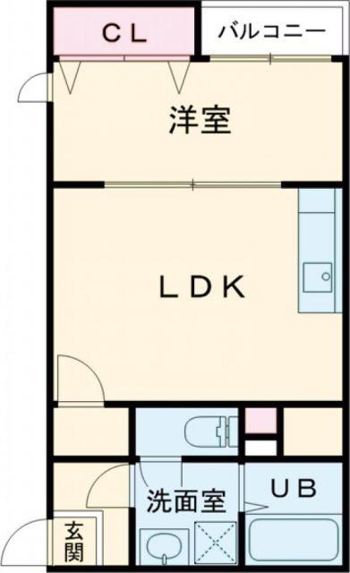 エルシャトー小郡(1LDK/2階)の間取り写真