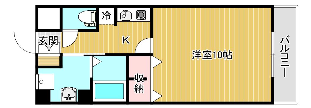 ファースト米山(1K/4階)の間取り写真