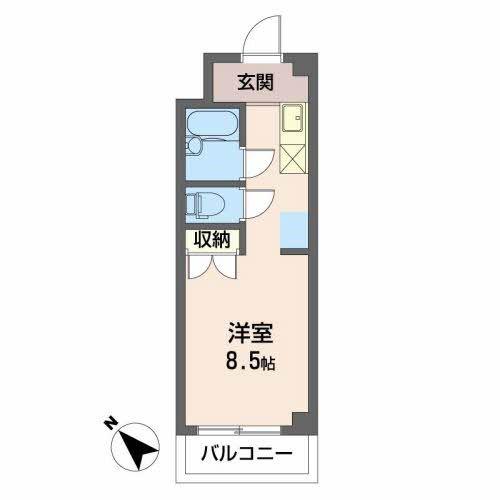 ジョイフル江島(ワンルーム/3階)の間取り写真