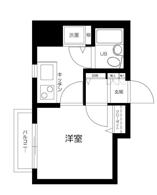 ヒルハイツ文京・春日(1K/1階)の間取り写真