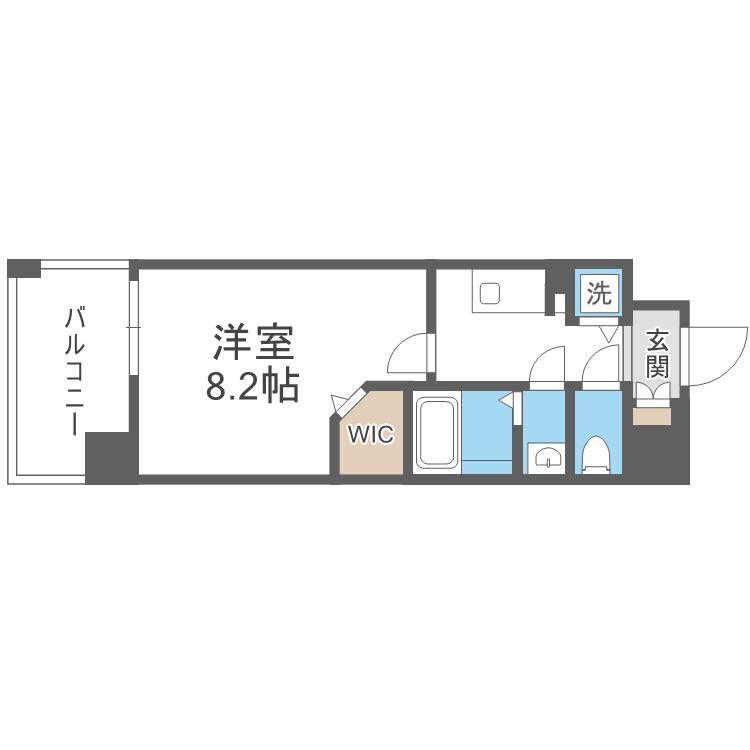 ミラージュパレスLOTUS LIFE(1K/8階)の間取り写真