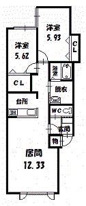 ATEENA11.21 A・B(2LDK/2階)の間取り写真