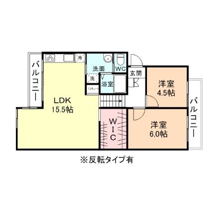 イル・ブルーノ(2LDK/2階)の間取り写真