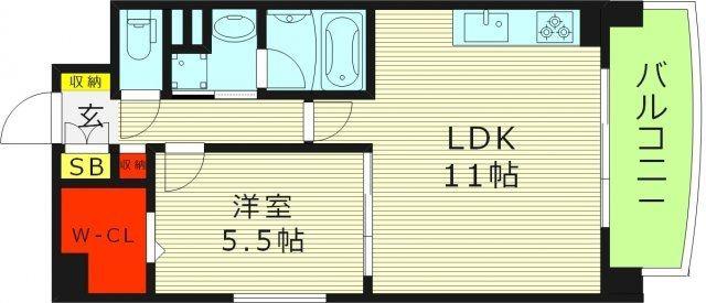 GRAND-PLACE京橋(1LDK/5階)の間取り写真