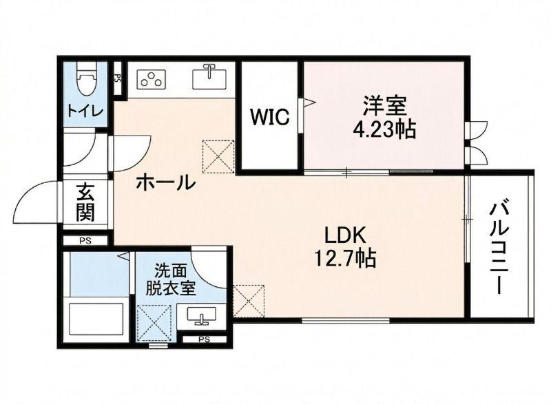 MAISONLUNA(1LDK/2階)の間取り写真
