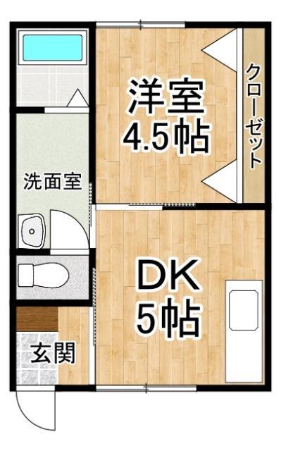 ハイツたんぽぽ(1DK/1階)の間取り写真