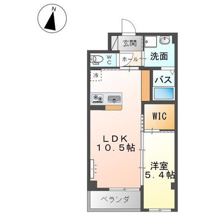 ジェントリーハイムII(1LDK/1階)の間取り写真