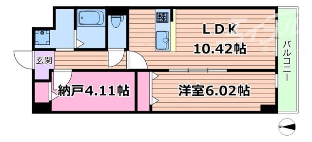 アーバンパーク新大阪(1SLDK/5階)の間取り写真