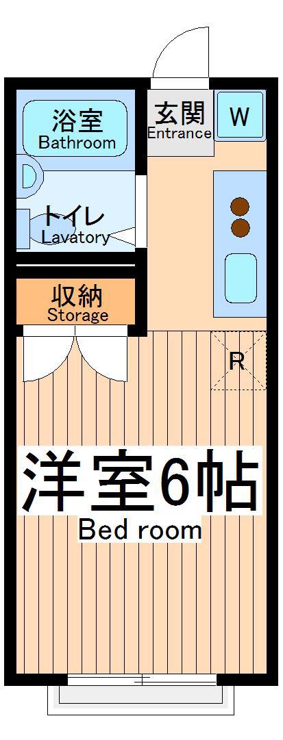エステートピア忠生(ワンルーム/2階)の間取り写真