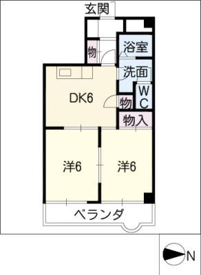 ルラージュ(2DK/3階)の間取り写真