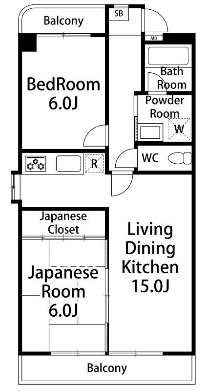 アリスII新瑞(2LDK/2階)の間取り写真