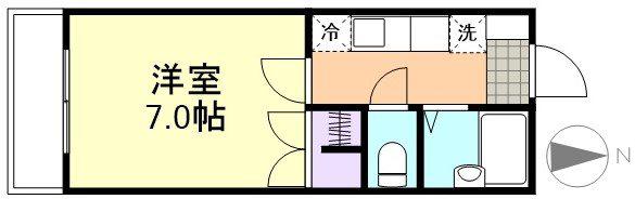 エトワール21船穂マンションB(1K/4階)の間取り写真