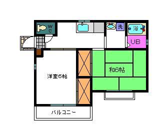 カリーノ(2K/1階)の間取り写真