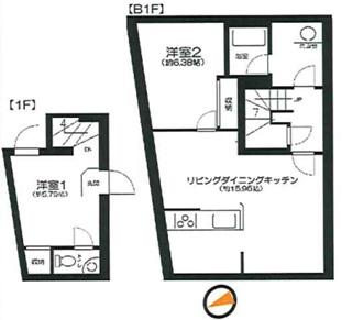 APARTMENT小石川後楽園(2LDK/B1階)の間取り写真