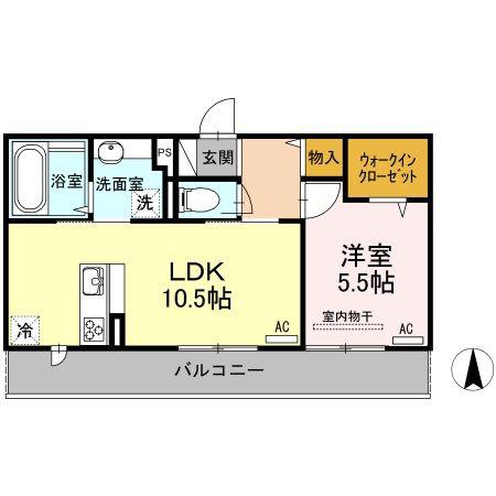 アヴァンスII(1LDK/3階)の間取り写真
