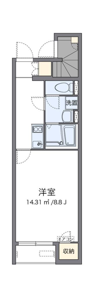 クレイノプルメリア23(1K/1階)の間取り写真