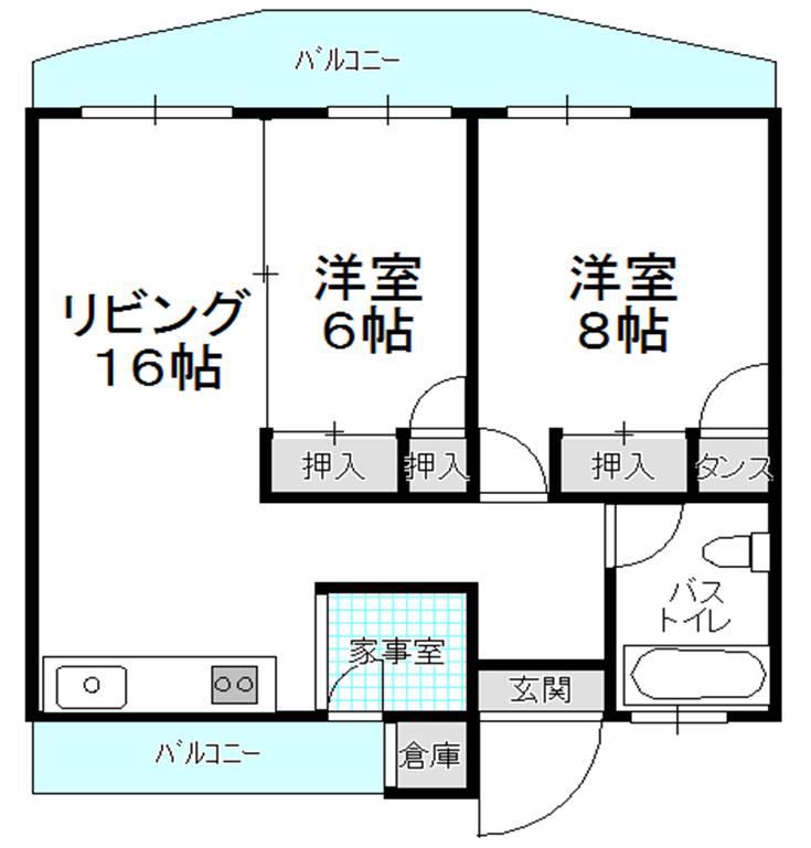 デイゴマンション(2LDK/2階)の間取り写真