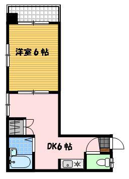 クレインコート東園(1DK/2階)の間取り写真