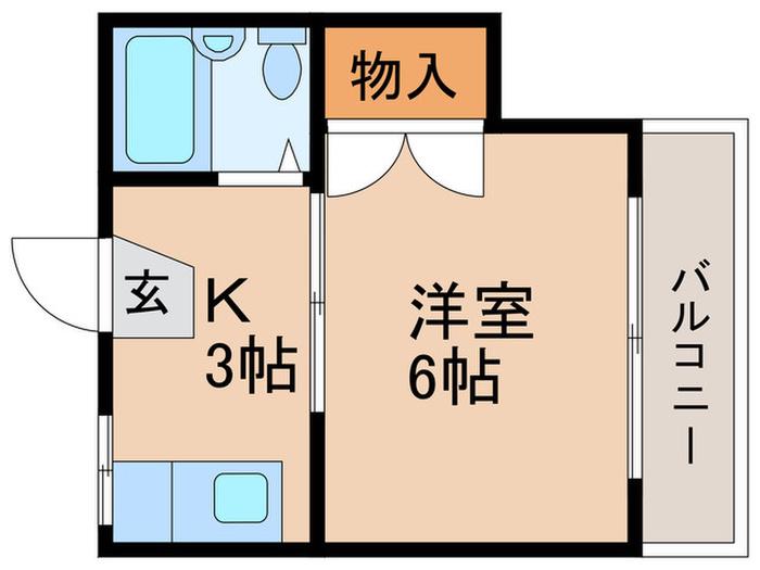 メゾン東(1K/1階)の間取り写真