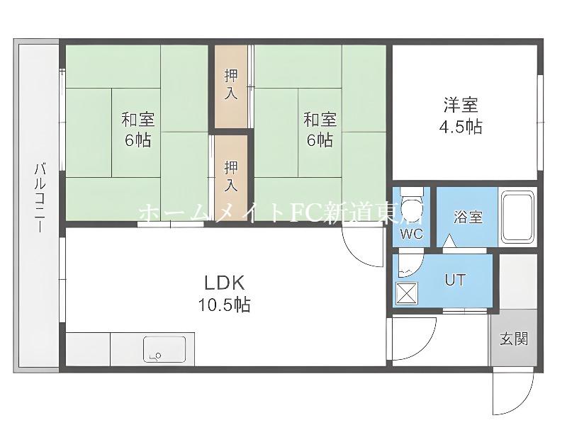 日の丸ハイツ(3LDK/4階)の間取り写真