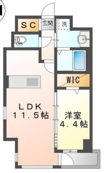 RIO GRANDE名駅(1LDK/5階)の間取り写真