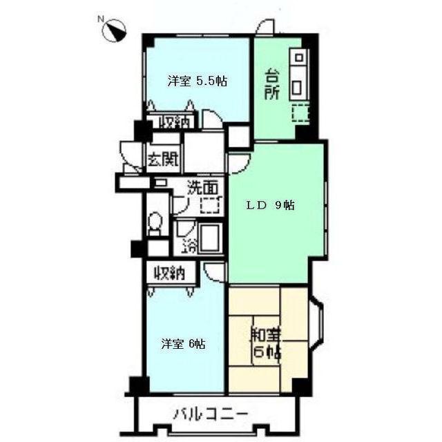 上池マンション(3LDK/2階)の間取り写真