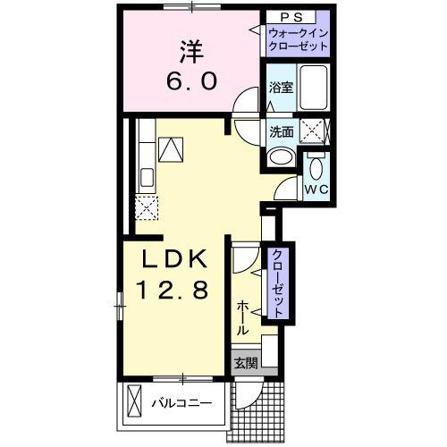 グレース II(1LDK/1階)の間取り写真
