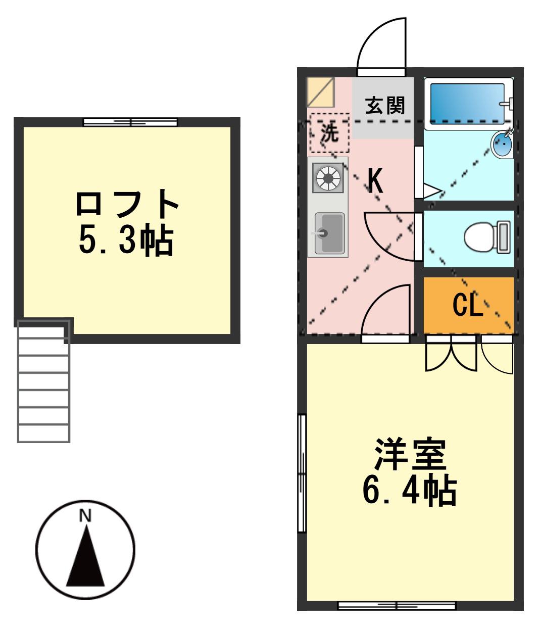ベルドミール(1K/1階)の間取り写真