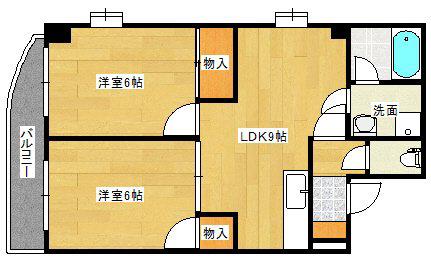 フローレンス尾前(2LDK/6階)の間取り写真