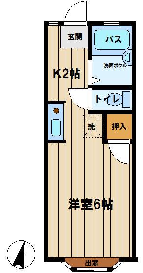 メゾンドグレース(1K/1階)の間取り写真