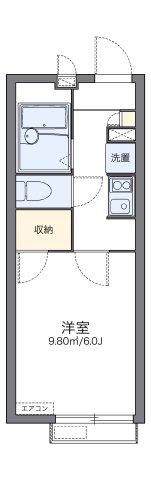 レオパレスルミエール四谷上町(1K/2階)の間取り写真
