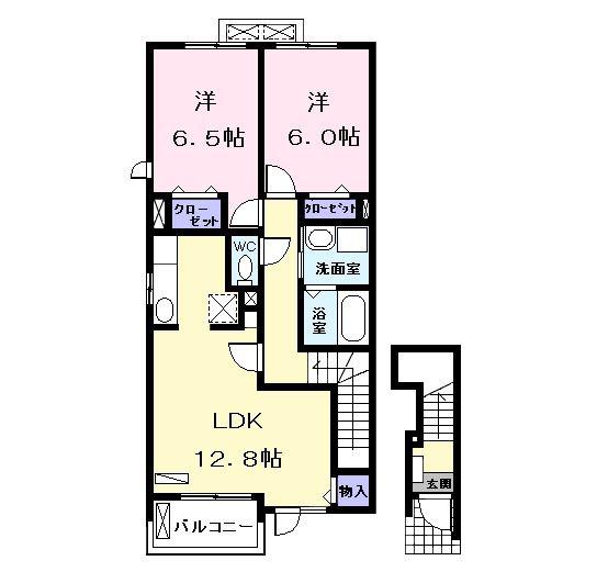 グレイス アベニューII(2LDK/2階)の間取り写真